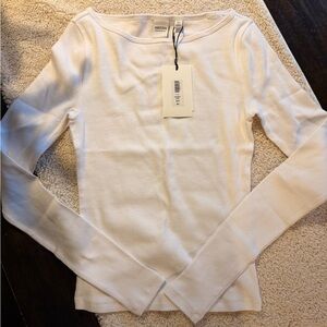 Aritzia boatneck ribbed long sleeve